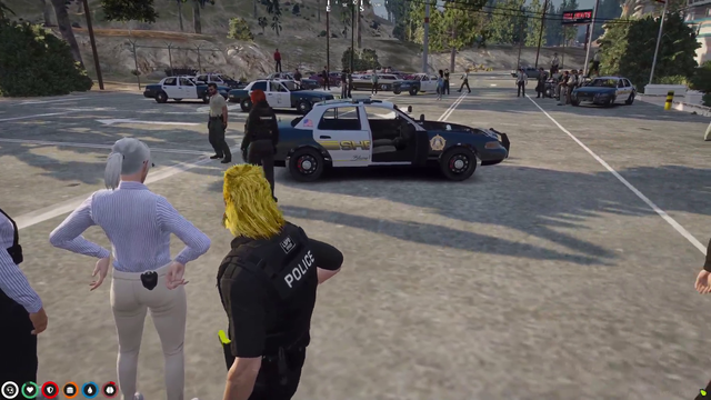 The cops celebrate the end of the police academy