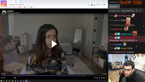 Hasan fights back against the many FED Simps in his chat attacking him for defending the OTV girls