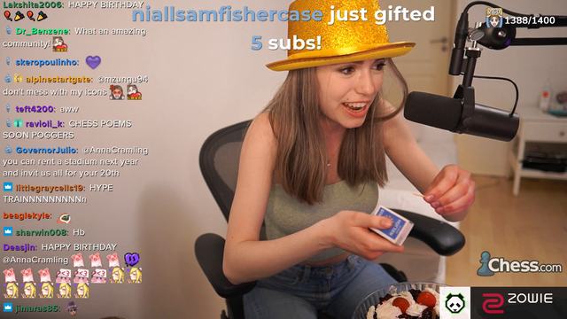Anna Cramling has never lit a match before