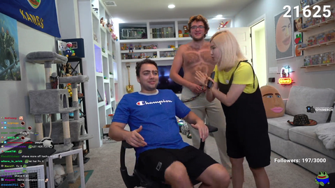 Mizkif gives HAchubby a second try at trimming his eyebrow