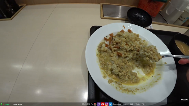 Rob inhales curry rice in under a minute