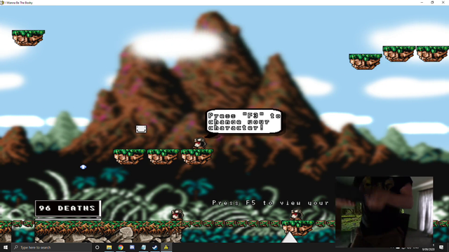 Quin trying to complete the first level of i wanna be boshy