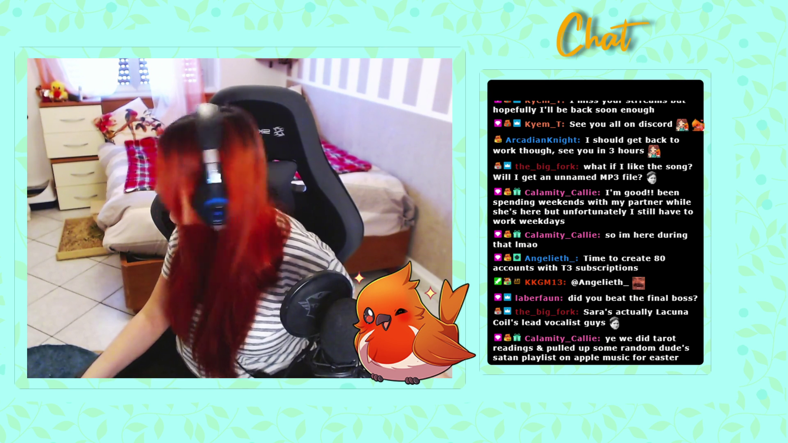 Bunny has a delicious meal on stream