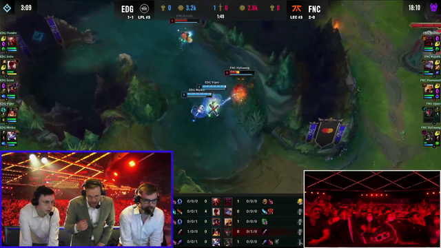 The Casters (Caedrel, Kobe & Drakos) absolutely losing it during FNC vs EDG