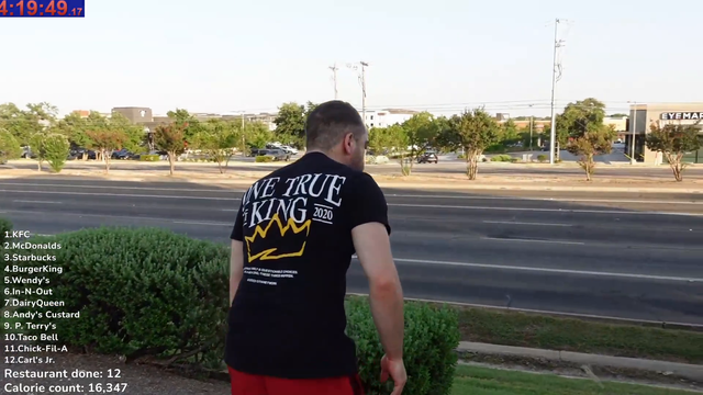Mizkif , Russel , Lacari and Simply get the new record of DougDoug's fast food drive-through challenge (12 restaurants , 16,347 calories)