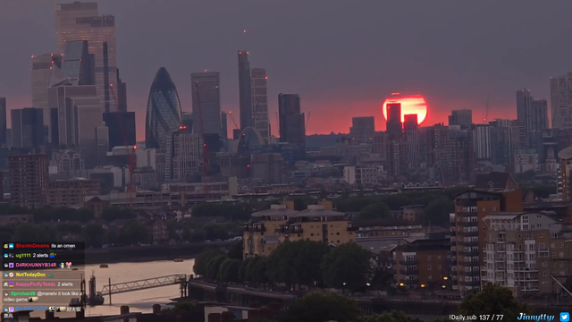 Red sun over London