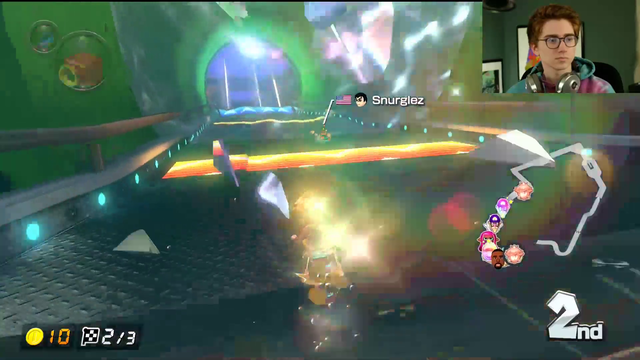 Clint uses quick thinking to dodge a blue shell
