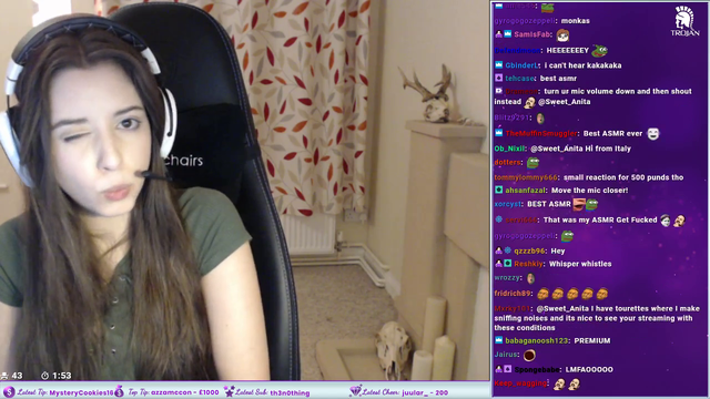 Anita tries ASMR OMEGALUL