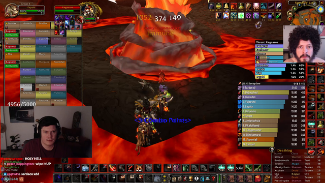 Payo falls to 16 HP on Ragnaros.
