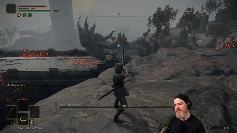 Streamer finally beats dragon after 30 minutes of only using a bow and cheese.