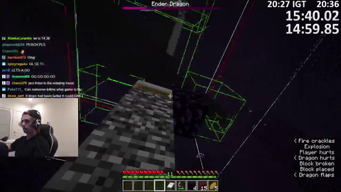 Dowsky 15:51 insane luck Minecraft speedrun