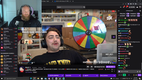 The Mountain checks Mizkif's sister on stream