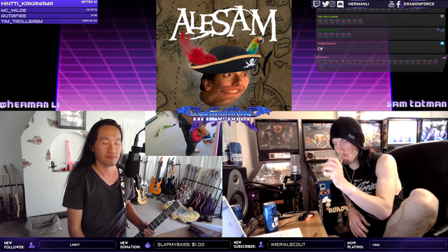 Dragonforce members make a song on stream