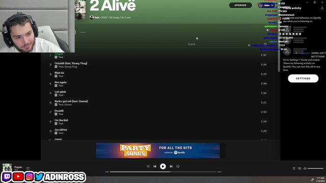 Artist Lil Uzi Vert taking shots at Eminem on AdinRoss' stream
