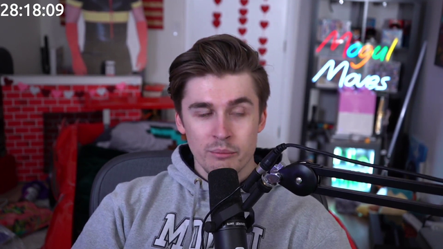 Ludwig leaves a video on for chat while he goes to shower