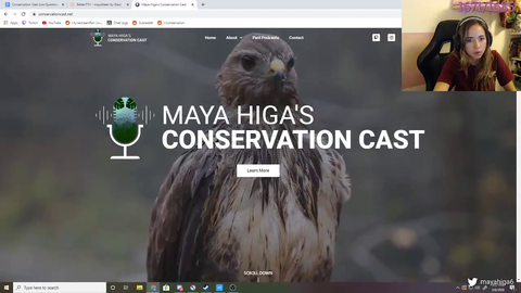 Maya shows her Conservation Cast website.