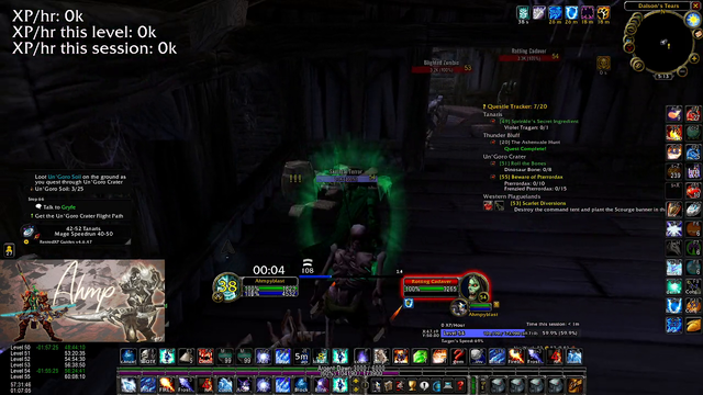 Ahmpy dies on HC WoW Classic at level 54 due to a game crash as he pulls aggro
