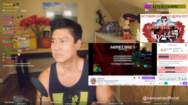 VaNs reaction to Forsen acknowledging World Gachi Day