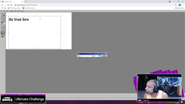 Tyler flames his chat through Paint when his mic stops working