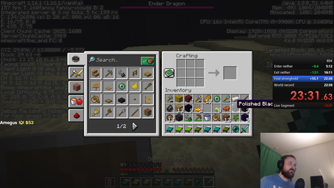 Juicers back to minecraft (Forsen Minecraft speedrun sub 24)