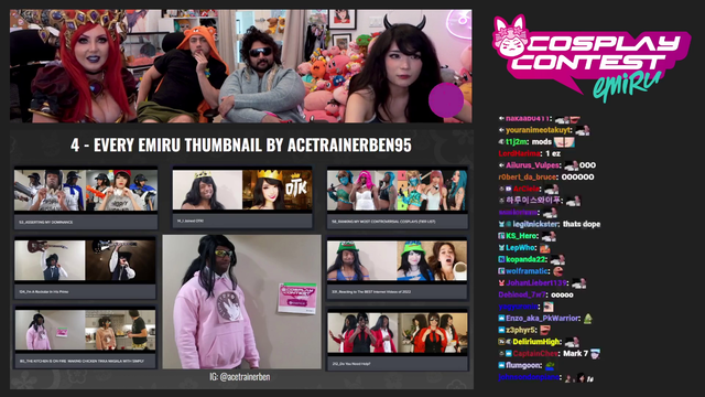 A person in Emi's contest cosplayed all of her 400 thumbnails