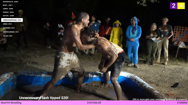 Miz bodies Erobb in mud wrestling