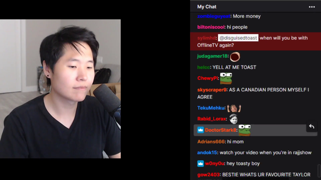 Toast sends a message to chat