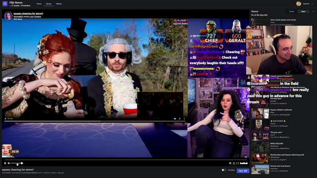 Squeex cheering for Storm (Turgle) at the streamer awards (wholesome)