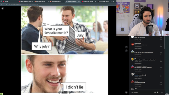 NymN laughing at horrible dad jokes