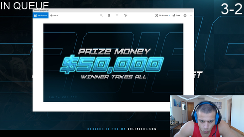 Tyler1 increasing TCS prize pool from $10k to $50k, only sponsor being loltyler1.com