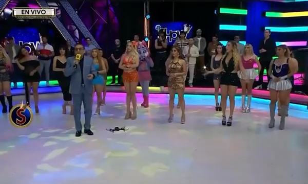 Mexican tv host kicks drone right into a model’s face