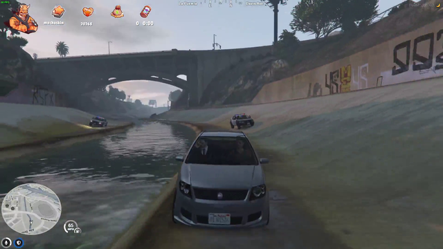 Lang evades the police with several illegal items