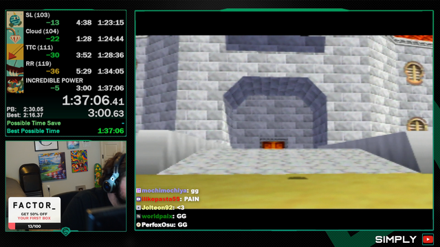 Simply gets a new 120 star PB!