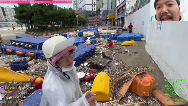 busan citizen secures the loot post typhoon