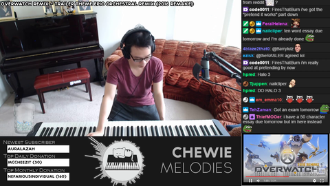 Guy improvises Overwatch theme on the piano