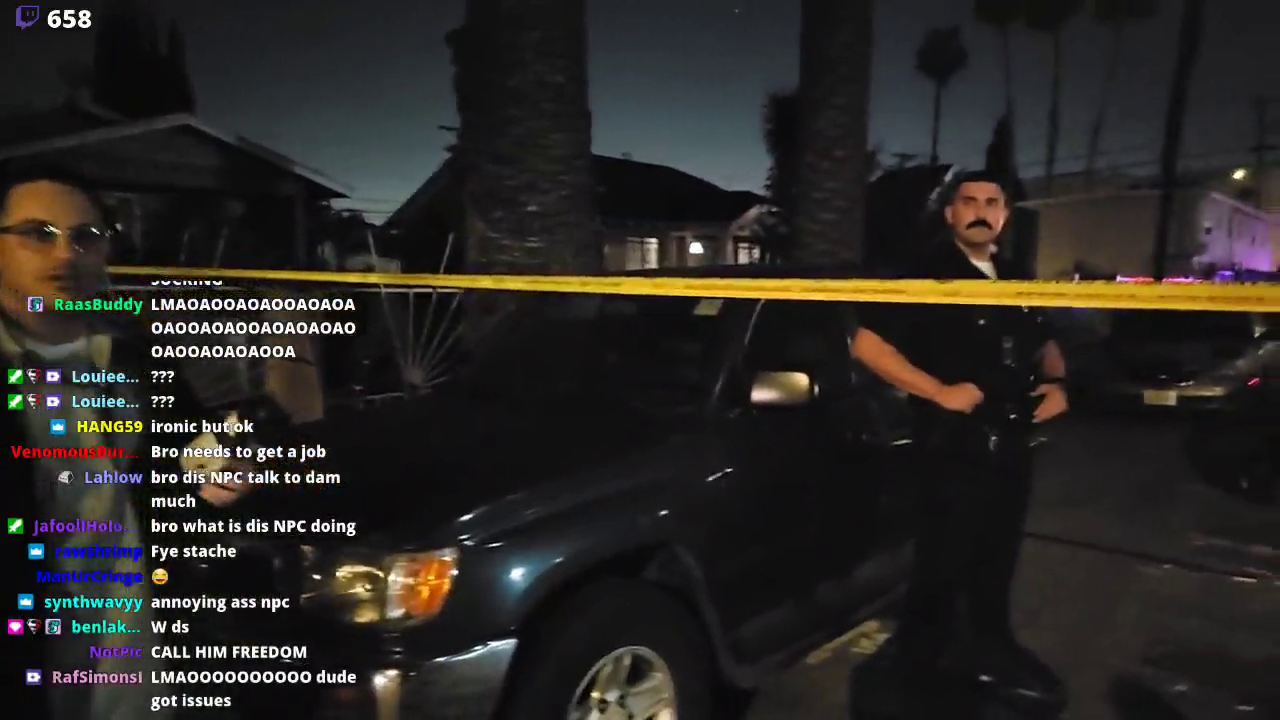 Streamer gets pressed by people at a crime scene