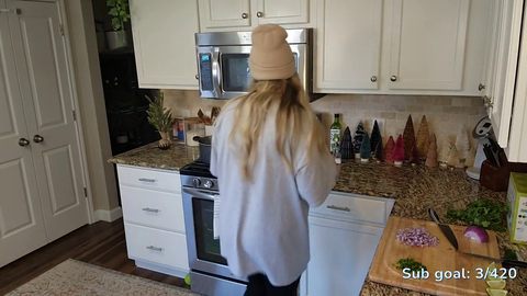 Britt asks Amazon Alexa how much time is left on the timer.