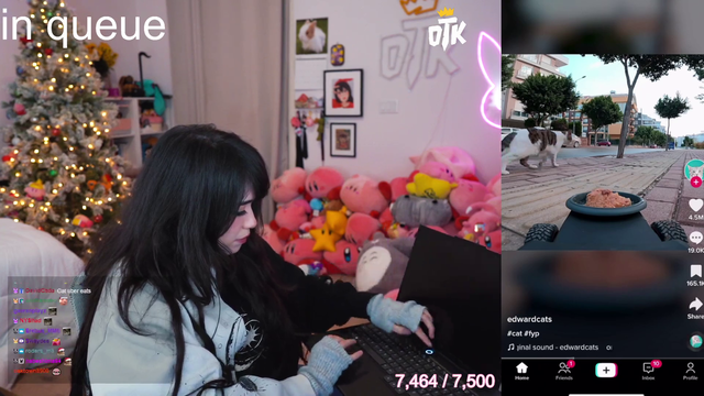 Emiru types in her password on camera
