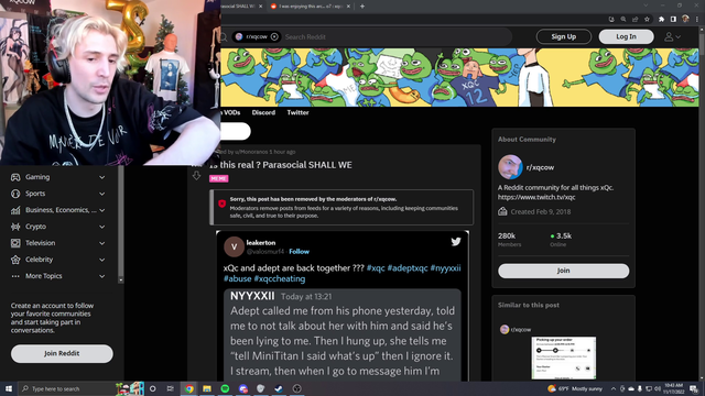 xQc think that Parasocial Andy's ruined his relationship