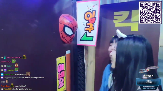 Hachu recreates the Spider-Man kiss scene
