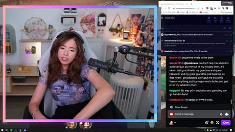 Pokimane bans Moe from her chat while talking about addiction with Hasan