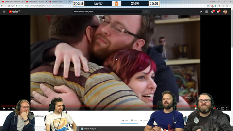The Yogscast are watching back old clips. This one is of when Simon met his twin Jesse Cox - featuring a mortified Dodger...