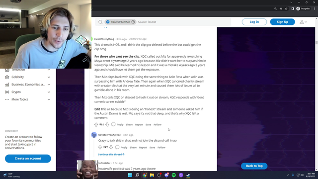 xQc says people in the Austin crew can't stand up for themselves because their careers are potentially on the line