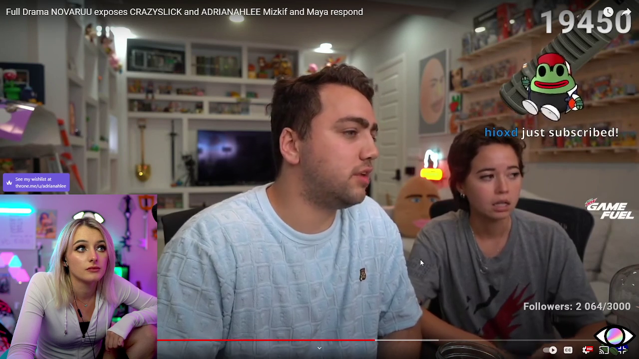 AdrianahLee proves even Mizkif said they forced her into responding too quickly. Says the narrative went from them feeling bad for her to gaslighting her after things calmed down.