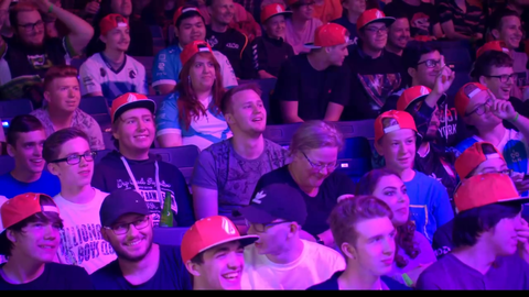 Grandma dabbing at ECS Finals