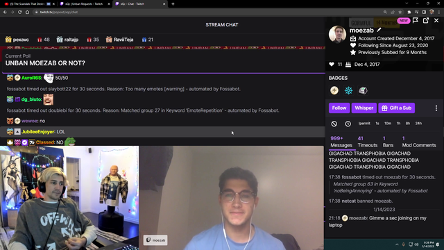 xQc unbans unremorseful viewer that was banned for transphobic remarks