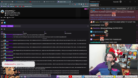 Hasan STILL stunlocked; says he's been called the c-word more times than anyone complaining about it and that it's not a big deal.