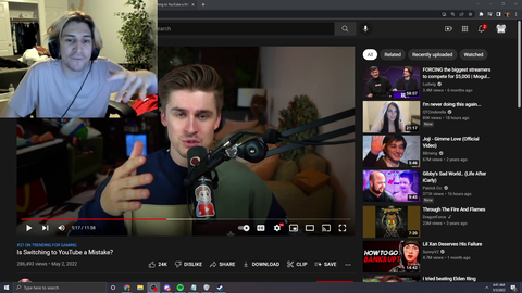 XQC compares Twitch and Youtube and how 0 competition oftentimes makes people lose motivation to make good content