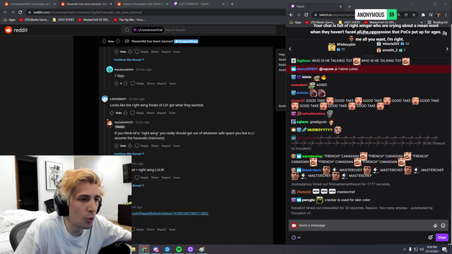 xQc on people refusing to back down from using slurs