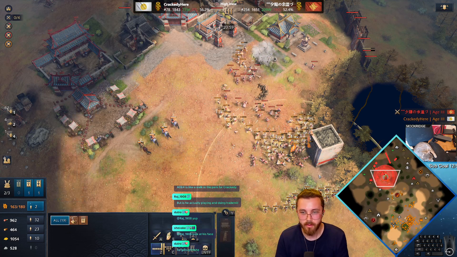AOE4 Caster wins a 20 min Ranked CONQ 3 game while on Treadmill the whole time